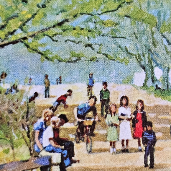 1959 Norman Rockwell American Print on Paper "Children in School Yard" 11x11 - Picture 11 of 13